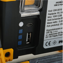 Germina Prenosný nabíjací LED reflektor s funkciou powerbanky 20W - IP44 - studená farba