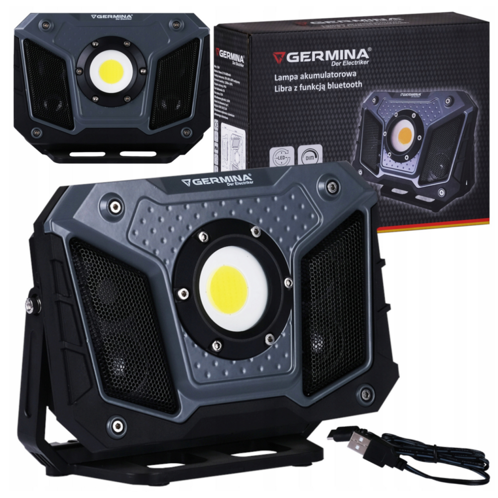 Germina LED dobíjací svetlomet s funkciou bluetooth 15W - IP54