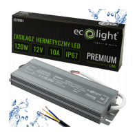 ECOLIGHT Hermetický LED zdroj 12V 120W IP67 vodeodolný