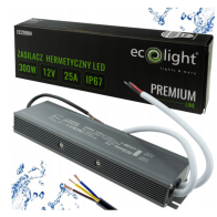 ECOLIGHT Hermetický LED zdroj 12V 300W IP67 vodeodolný