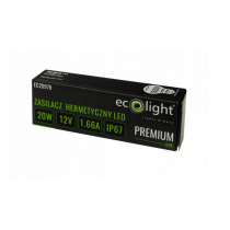 ECOLIGHT Hermetický LED zdroj 12V 20W IP67 vodeodolný