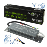 ECOLIGHT Hermetický LED zdroj 12V 30W IP67 vodeodolný
