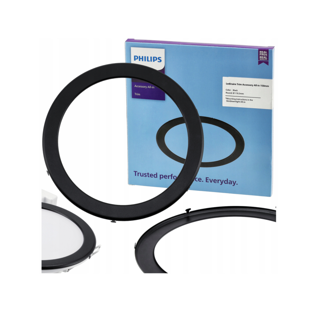 PHILIPS Okrúhly čierny rám 150mm pre panely 176,5mm 12W - dekoratívne
