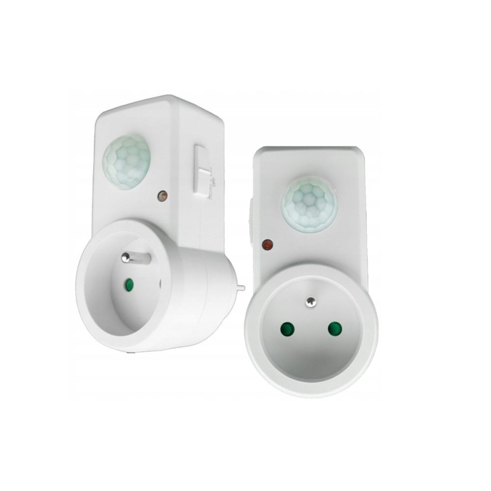 ECOLIGHT LED pohybový a súmrakový senzor do zásuvky - biela