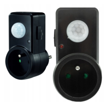ECOLIGHT LED pohybový a súmrakový senzor do zásuvky - čierny