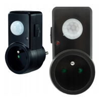 ECOLIGHT LED pohybový a súmrakový senzor do zásuvky - čierny