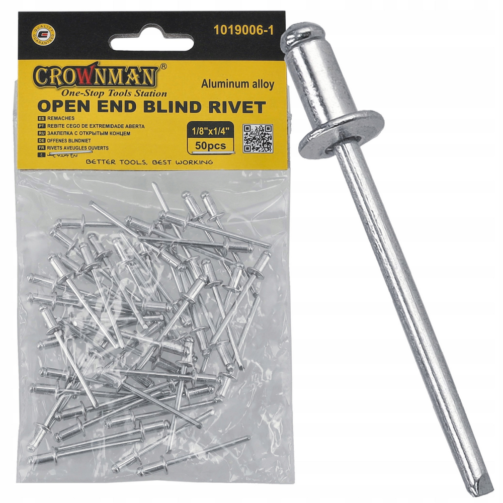 CROWNMAN Hliníkové trhacie nity 6,4x12mm sada 50 kusov