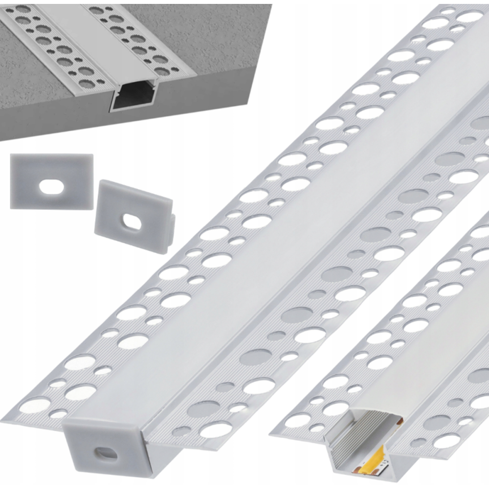 ECOLIGHT Zapustený hliníkový eloxovaný profil - sada 2m