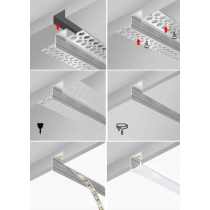ECOLIGHT Zapustený hliníkový eloxovaný profil - sada 2m
