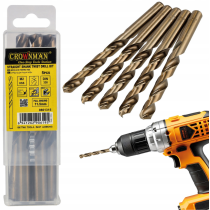 CROWNMAN Súprava 5 ks vrtákov M35 HSS 5% kobalt - 11,5mm
