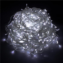 SPRINGOS - 300 LED (12m) girlandová svetelná reťaz, ​​vnút./vonk. cencúľové svetielka - studená biela