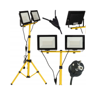 ecoPLANET LED reflektor 2x100W + kábel a statív 170cm - studená biela