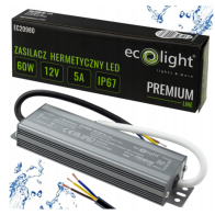 ECOLIGHT Hermetický LED zdroj 12V 60W IP67 vodeodolný