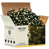 SPRINGOS - 400 LED (32m) vianočná svetelná reťaz CL0400, ​​vnút./vonk. na stromček - teplá biela