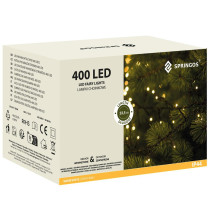 SPRINGOS - 400 LED (32m) vianočná svetelná reťaz CL0400, ​​vnút./vonk. na stromček - teplá biela
