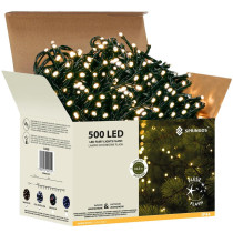 SPRINGOS - 500 LED (40m) vianočná svetelná reťaz CL0528, ​​vnút./vonk. na stromček - teplá biela + záblesk studená biela