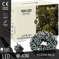 SPRINGOS - 500 LED (40m) vianočná svetelná reťaz CL0525, ​​vnút./vonk. na stromček - studená biela