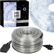 SPRINGOS - 240 LED (10m) vianočný svetelný had CL1201, ​​vnút./vonk. osvetlenie 8 programov - studená biela