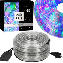 SPRINGOS - 240 LED (10m) vianočný svetelný had CL1202, ​​vnút./vonk. osvetlenie 8 programov - viacfarebný