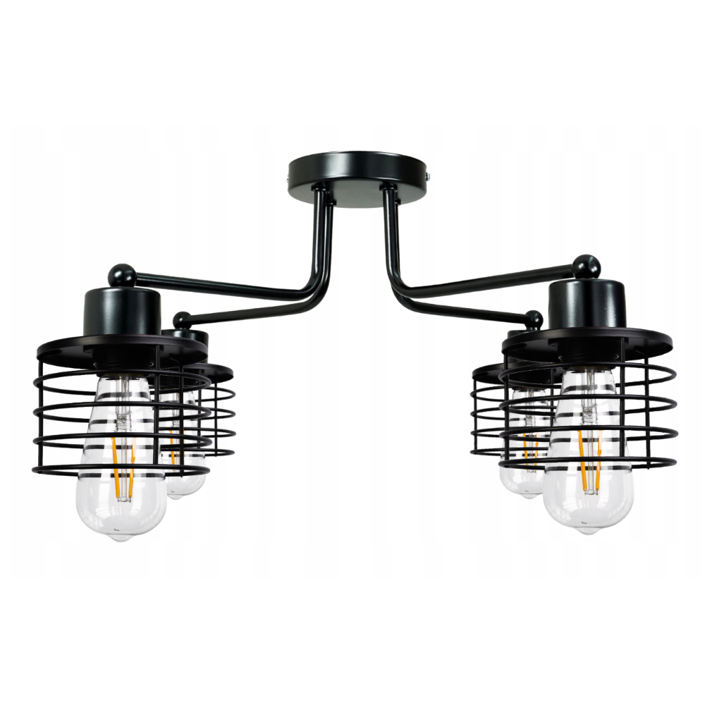 BERGE Závesná lampa DRON 4xE27 - PRUŽINA