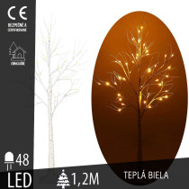 SPRINGOS - 48 LED (120cm) vianočný svietiaci stromček "BREZA" CL0950, ​​vnút./vonk. - teplá biela