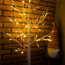 SPRINGOS - 48 LED (120cm) vianočný svietiaci stromček "BREZA" CL0950, ​​vnút./vonk. - teplá biela