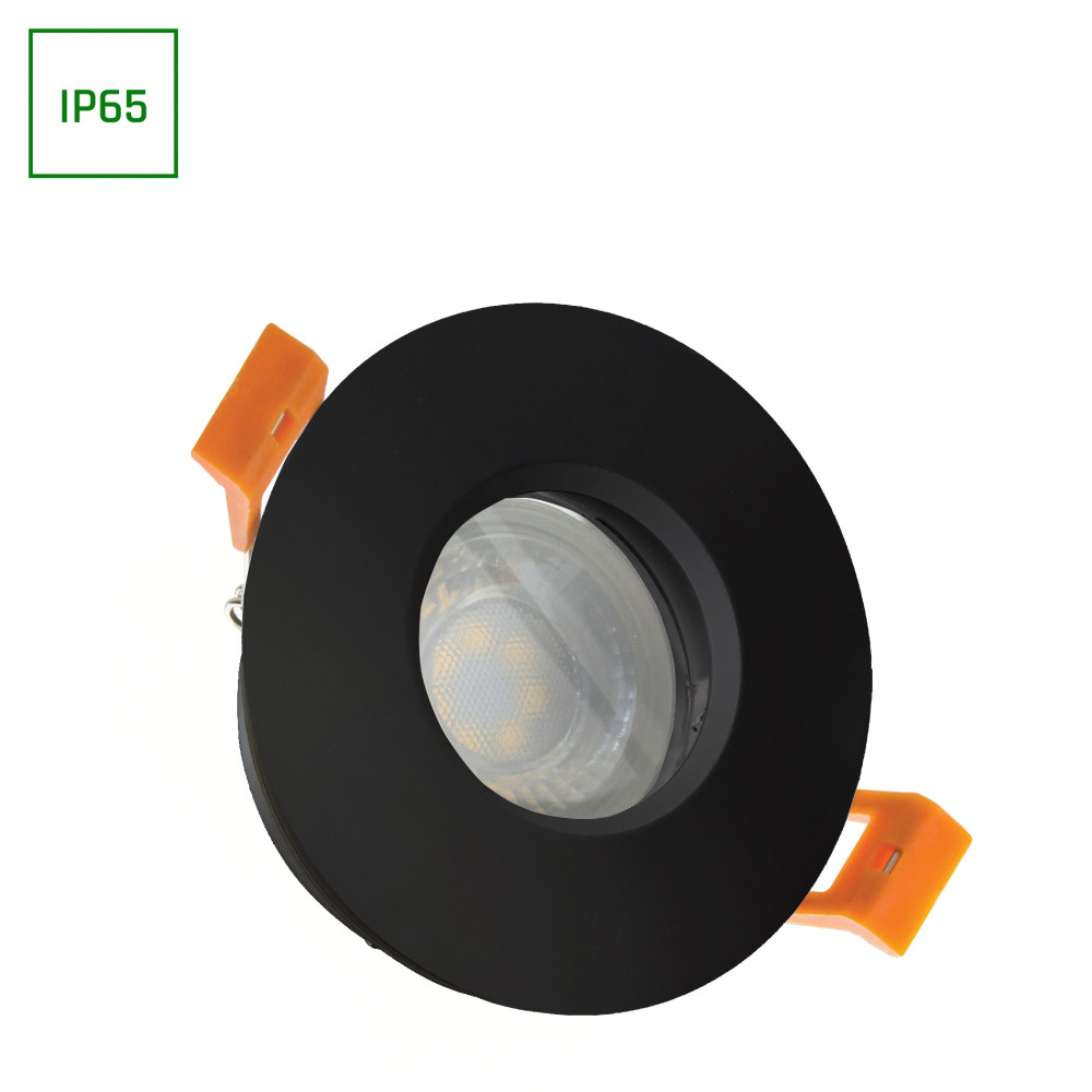SPECTRUM - FIALE IV zapustené kruhové svietidlo GU10 IP65 Ø83x51mm - 250V - Čierne
