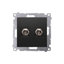 Kontakt Simon - Anténna zásuvka SIMON54 DASF2.01/49, na “F” konektor dvojitá, čierny matný