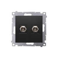 Kontakt Simon - Anténna zásuvka SIMON54 DASF2.01/49, na “F” konektor dvojitá, čierny matný