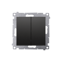 Kontakt Simon - Sériový spínač SIMON54 DW5.01/49, radenie č. 5, (prístroj s krytom), 10AX, pružinové svorky, čierny matný