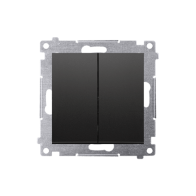 Kontakt Simon - Sériový spínač SIMON54 DW5.01/49, radenie č. 5, (prístroj s krytom), 10AX, pružinové svorky, čierny matný