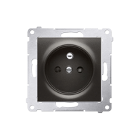 Kontakt Simon - Jedno zásuvka SIMON54 DGZ1CZ.01/48, s uzemnením s clonkami, 16A, 250V, pruži. svorky, antracitová