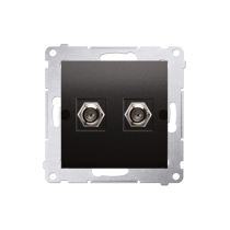 Kontakt Simon - Anténna zásuvka SIMON54 DASF2.01/48, na “F” konektor dvojitá, antracitová