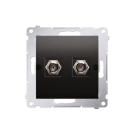 Kontakt Simon - Anténna zásuvka SIMON54 DASF2.01/48, na “F” konektor dvojitá, antracitová