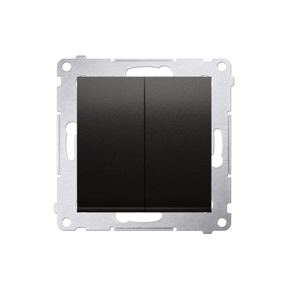 Kontakt Simon - Sériový spínač SIMON54 DW5.01/48, radenie č. 5, (prístroj s krytom), 10AX, pružinové svorky, antracitová