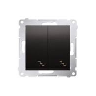 Kontakt Simon - Striedavý prepínač dvojitý SIMON54 DW6/2.01/48, radenie č. 6+6, 10AX, skrutkové svorky, antracitová