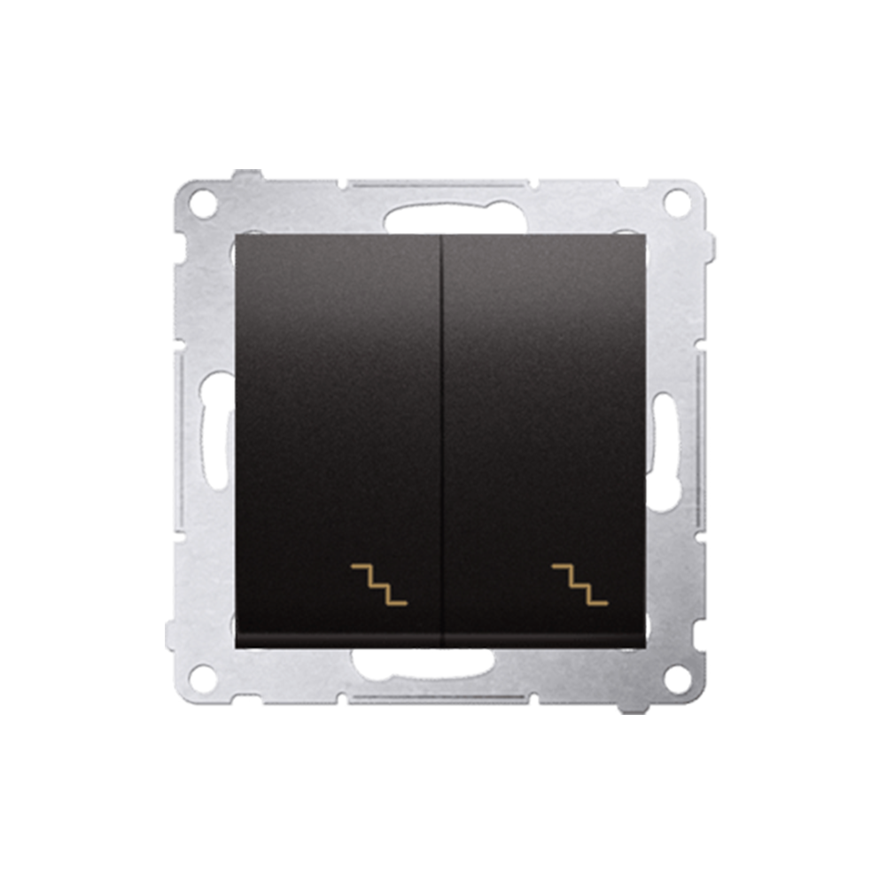 Kontakt Simon - Striedavý prepínač dvojitý SIMON54 DW6/2.01/48, radenie č. 6+6, 10AX, skrutkové svorky, antracitová