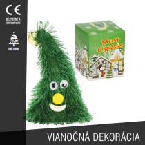 SPRINGOS - Tancujúci vianočný stromček na batérie CA1272 vianočná hudba, výška 16 cm, dekoratívna ozdoba