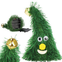 SPRINGOS - Tancujúci vianočný stromček na batérie CA1272 vianočná hudba, výška 16 cm, dekoratívna ozdoba