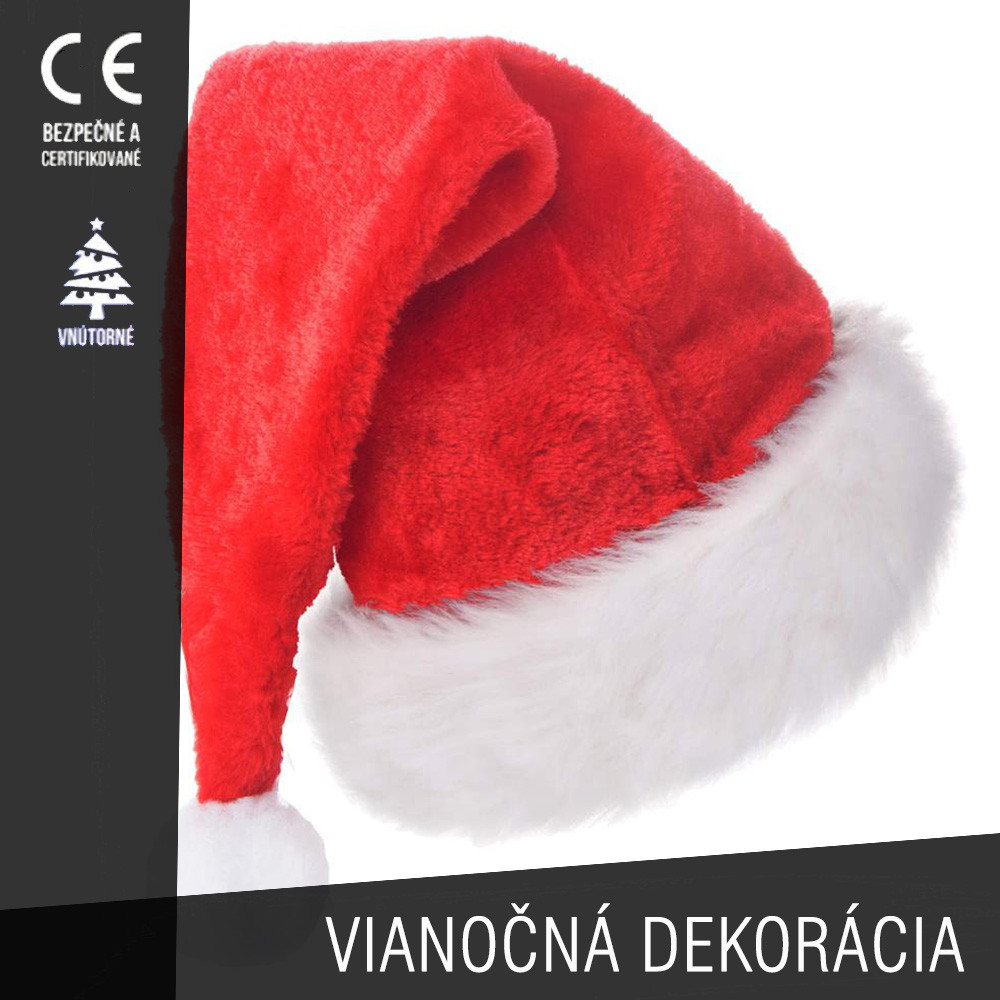 SPRINGOS - Mikulášska čiapka (Santa Claus) CA0030 hebké plyšové vyhotovenie - Červená