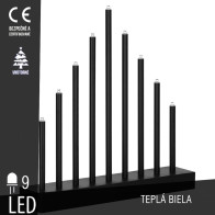 SPRINGOS - 9 LED (26,5cm) Adventný svietnik 9 sviečok CL0854, ​​vnútorný - teplá biela