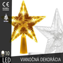 SPRINGOS - 10 LED (17,5cm) Svietiaca hviezda CL4130, ​​na vianočný stromček, vnútorná dekorácia - teplá biela
