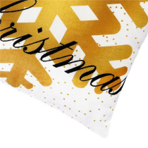 SPRINGOS - Dekoratívna obliečka 40x40cm na vankúš HA3400 - biela so zlatou snehovou vločkou