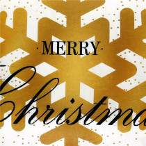 SPRINGOS - Dekoratívna obliečka 40x40cm na vankúš HA3400 - biela so zlatou snehovou vločkou