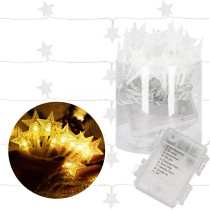 SPRINGOS - 50 LED (5m) Girlanda - Hviezdičky CL0179 vianočné svetielka na stromček s programátorom na batérie - teplá biela