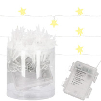 SPRINGOS - 50 LED (5m) Girlanda - Hviezdičky CL0179 vianočné svetielka na stromček s programátorom na batérie - teplá biela