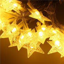 SPRINGOS - 50 LED (5m) Girlanda - Hviezdičky CL0179 vianočné svetielka na stromček s programátorom na batérie - teplá biela