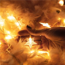 SPRINGOS - 50 LED (5m) Girlanda - Hviezdičky CL0179 vianočné svetielka na stromček s programátorom na batérie - teplá biela