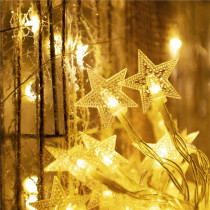 SPRINGOS - 50 LED (5m) Girlanda - Hviezdičky CL0179 vianočné svetielka na stromček s programátorom na batérie - teplá biela