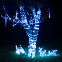 SPRINGOS - 480 LED (6m) Svietiace cencúle CL1210 "METEOR" efekt padajúceho snehu - ​​vnút./vonk. - Modrá